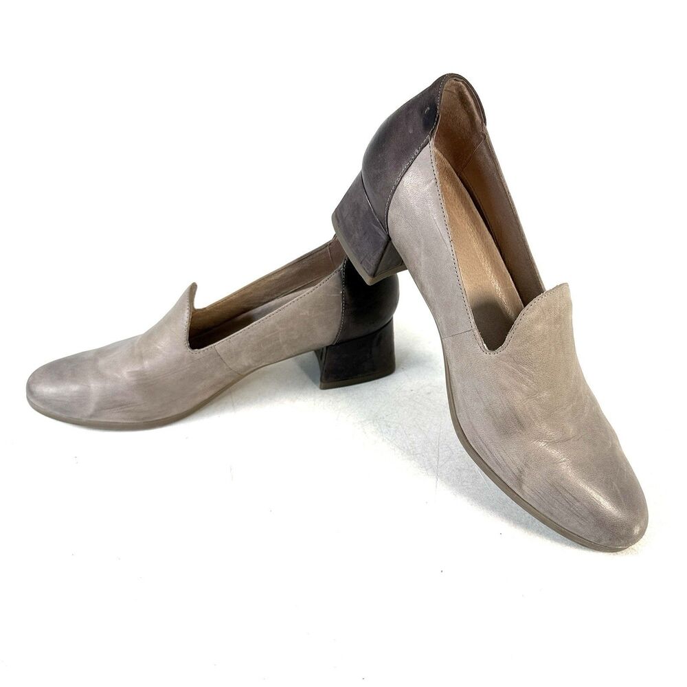Dansko Preston Stone leather loafers heels Size 41 block heel comfort shoes